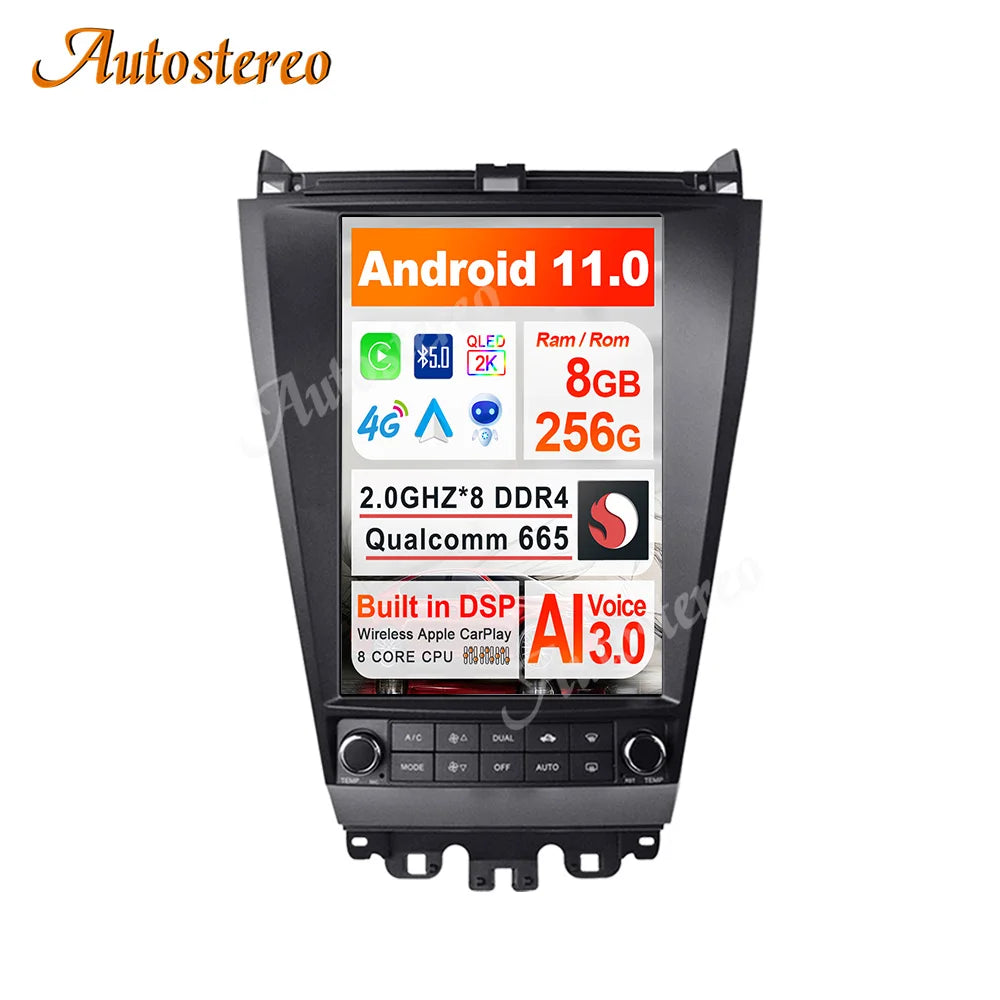 Android 11 8+256GB Car Audio GPS Navigation For Honda Accord 7 2003-2007 Tesla Style Car H