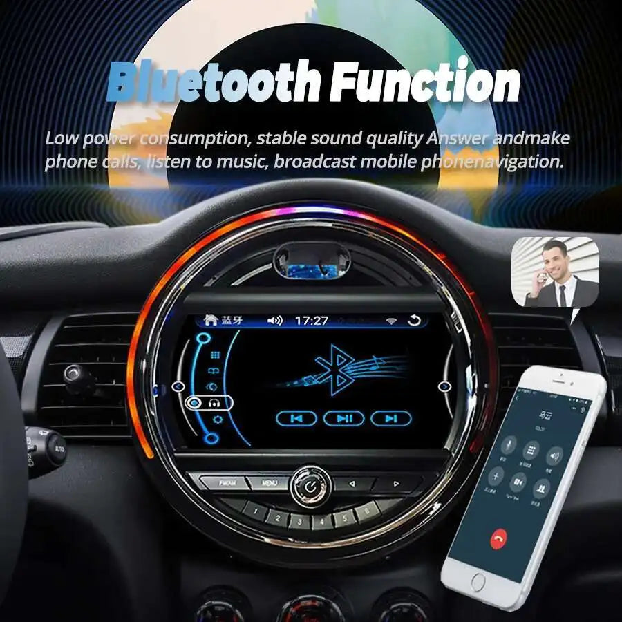 9" Android Auto For BMW Mini One 2017 F55 Cooper F56 Clubman F54 2015-2018 Car GPS Multime