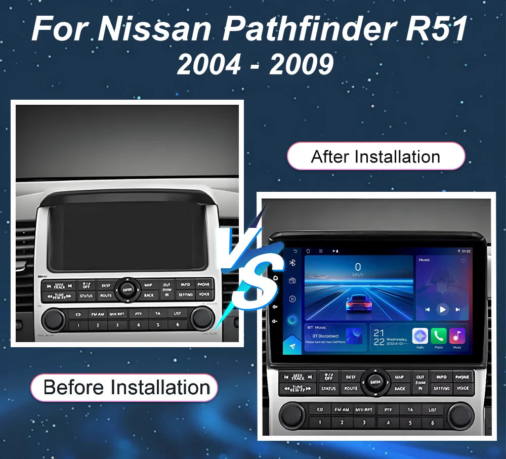 Car Radio For Nissan Pathfinder R51 2004 - 2009 Multimedia Video Player Carplay Android Au
