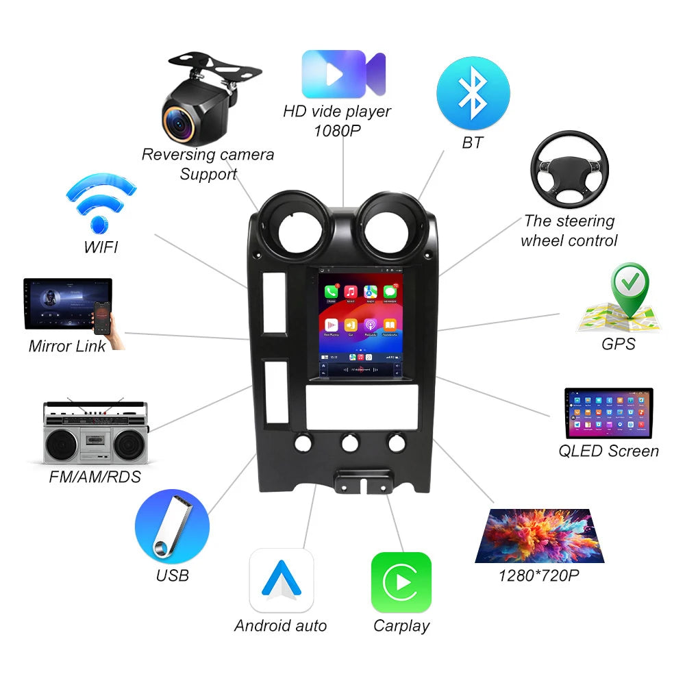 9.7 Inch Android 16 For Hummer H2 2002-2007 Car Radio Multimedia Player Gps Navigation Hea | AUTOKITSHOP