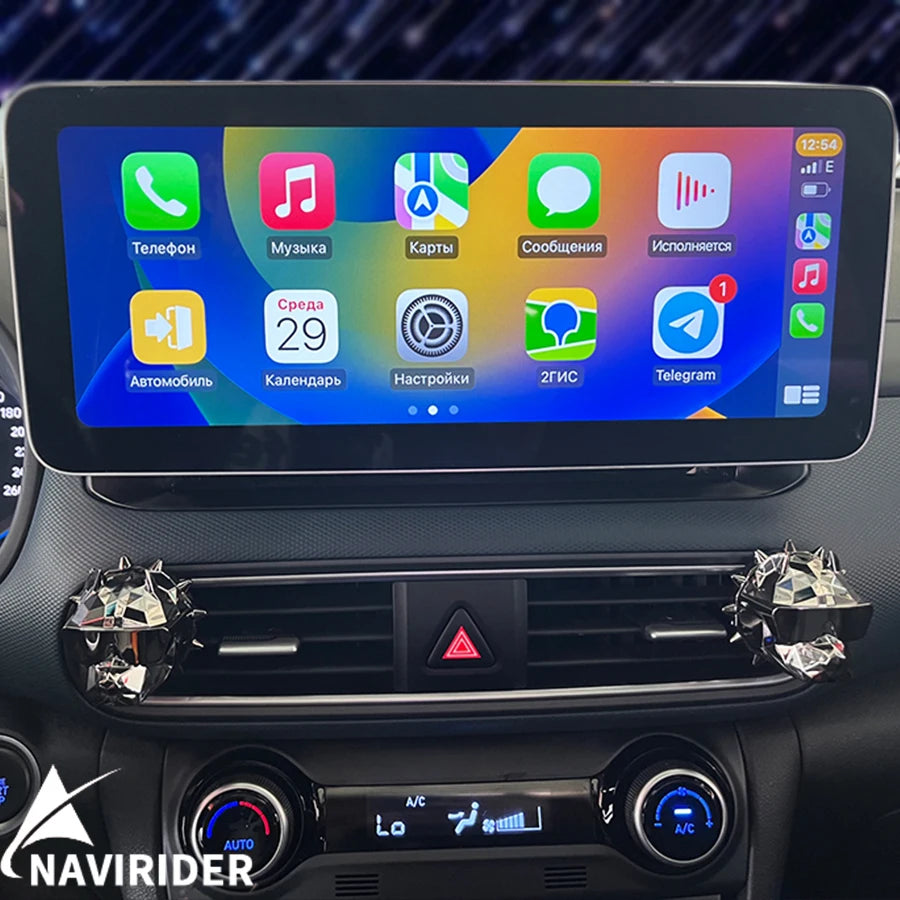 Car Radio 12.3'' IPS Screen Stereo For HYUNDAI KONA 2018 - 2019 Android 13 CarPlay Navigat