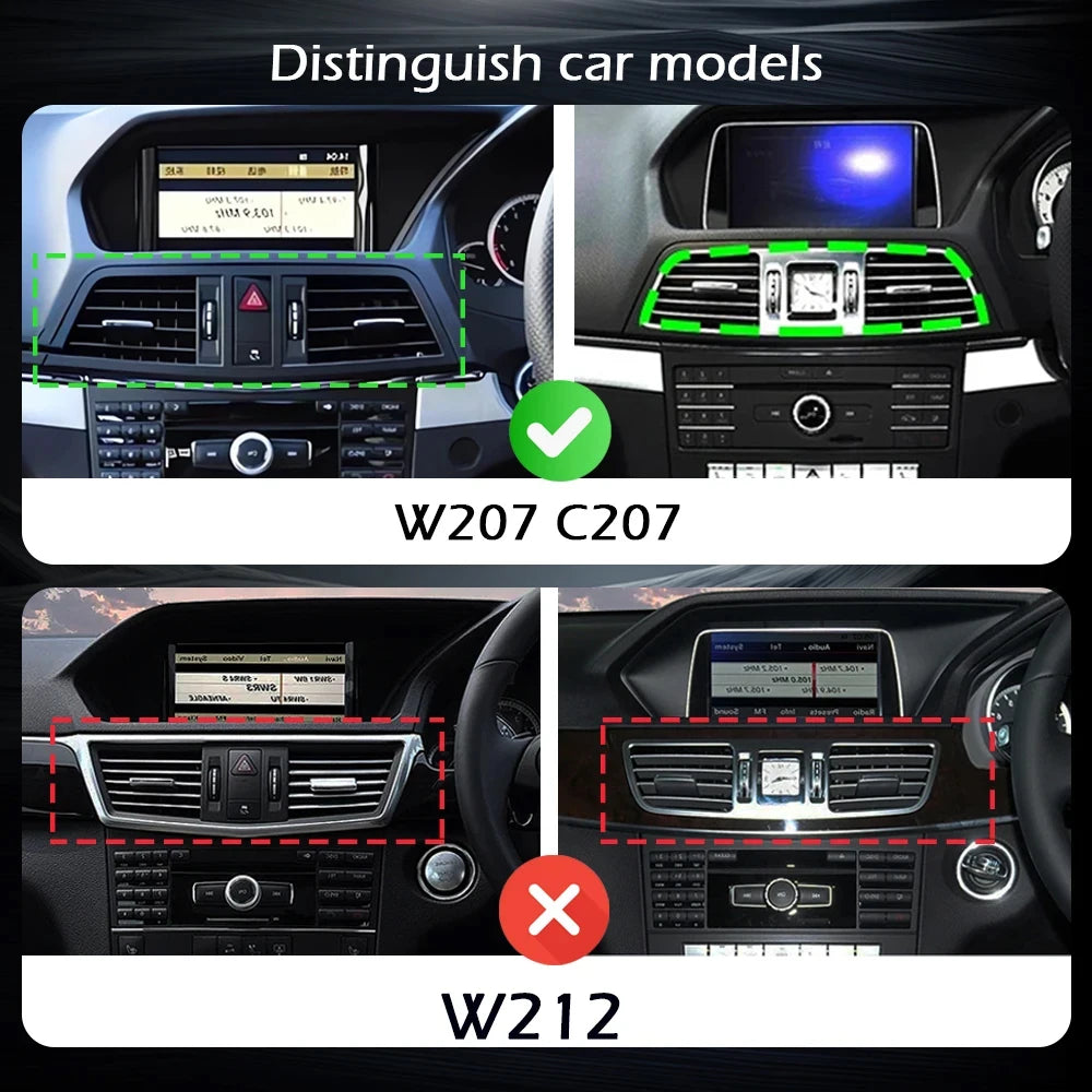 LHD Android 16 Car Android Auto For Benz E Class C207 W207 A207 2009-2015 NTG4.0 4.5 Syste