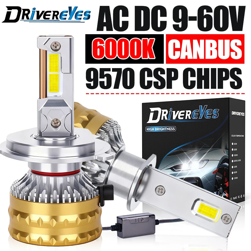 H4 H7 LED Headlight Bulbs Canbus H1 H11 H8 H9 9005 9006 9012 HB3 HB4 HIR2 9570 CSP Chips T