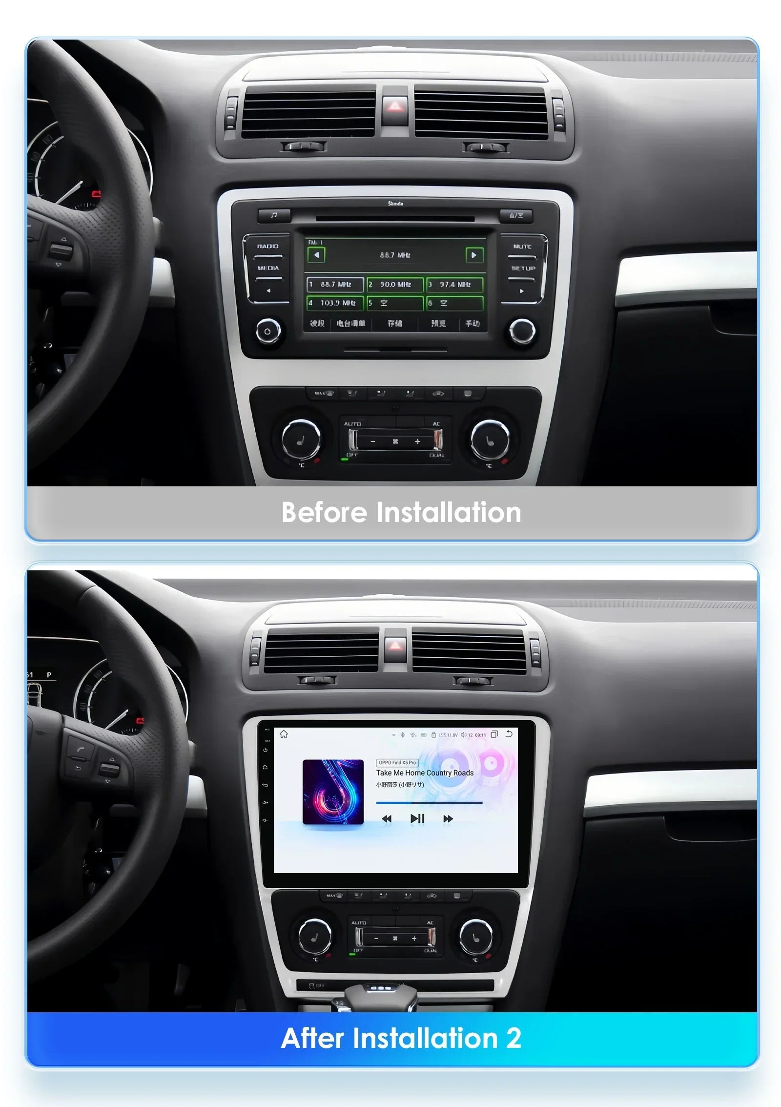 Autoradio Android Auto Carplay For SKODA Octavia 2 A5 2008-2013 multimedia player GPS Ster