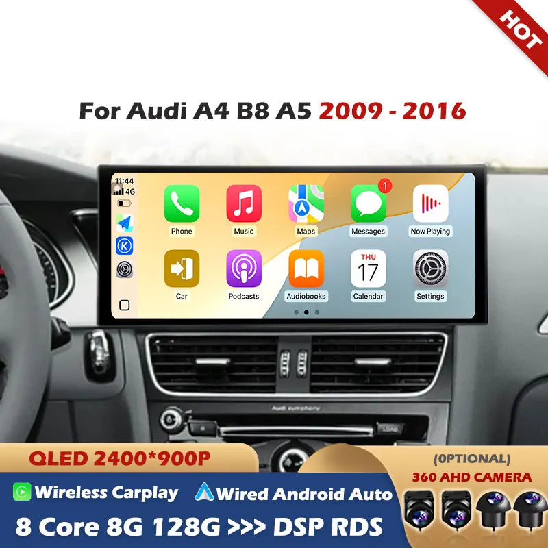 For Audi A4 B8 A5 2009 - 2016 Android 15 Wireless Carplay Car Radio Multimedia Player GPS