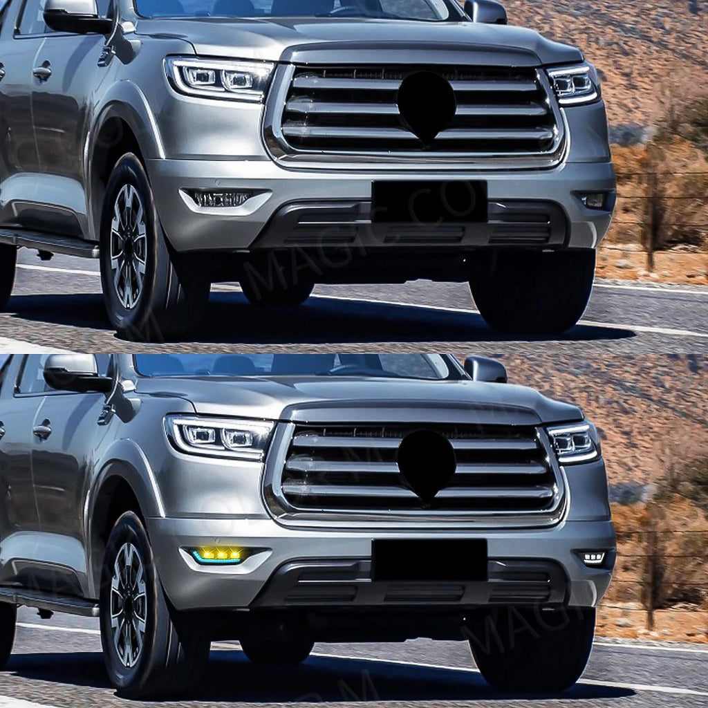 For GWM Great Wall POER 2021 2022 LED Daytime Running Lights DRL Car Fog Lamps Turn Signal | AUTOKITSHOP