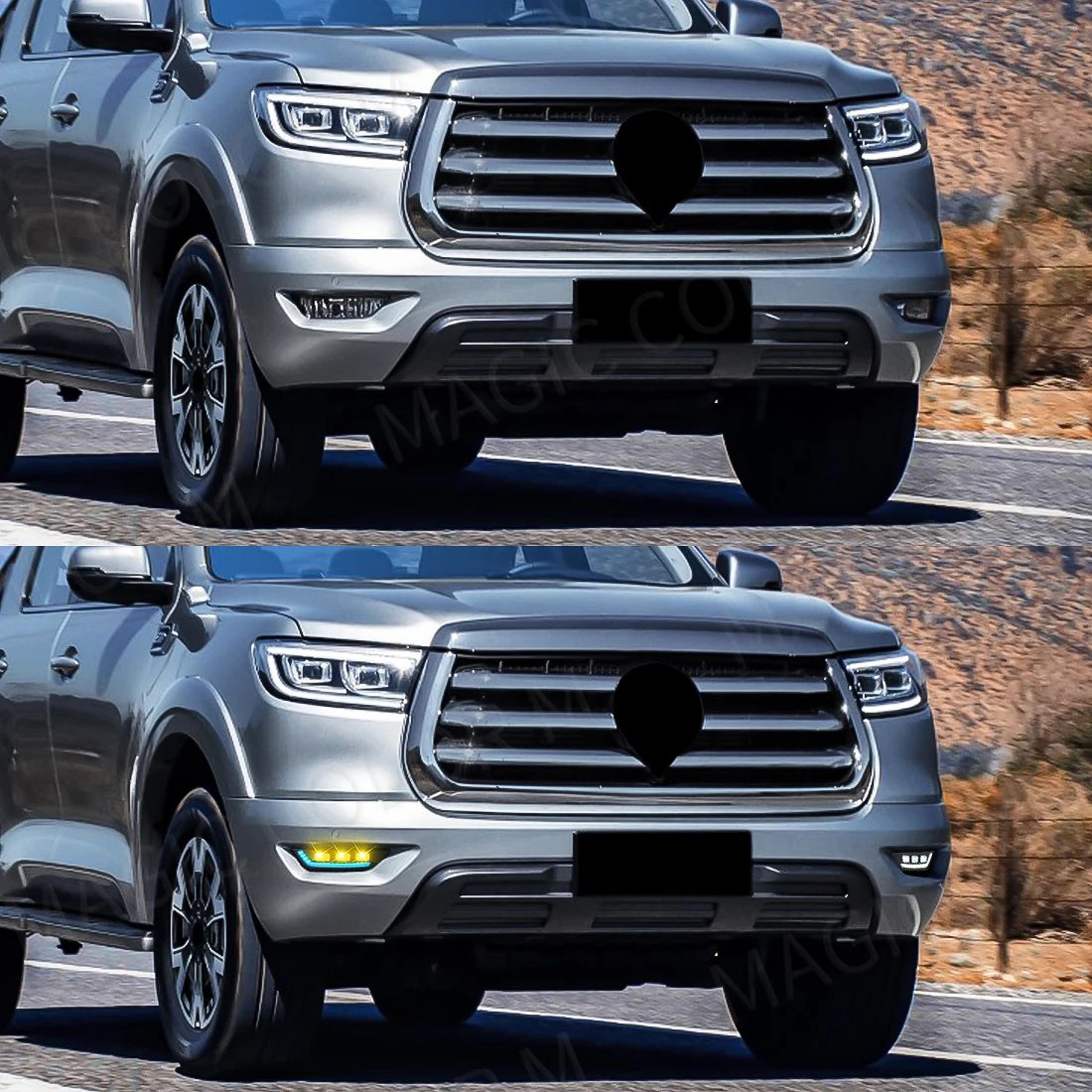 For GWM Great Wall POER 2021 2022 LED Daytime Running Lights DRL Car Fog Lamps Turn Signal | AUTOKITSHOP
