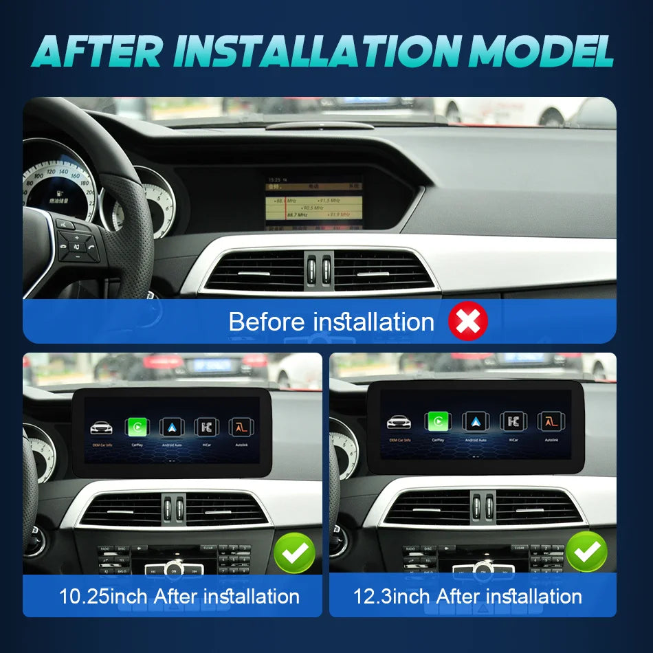 Nunoo Linux Car Multimedia Player Screen For Mercedes Benz C Class W204 2011-2014 Auto Rad