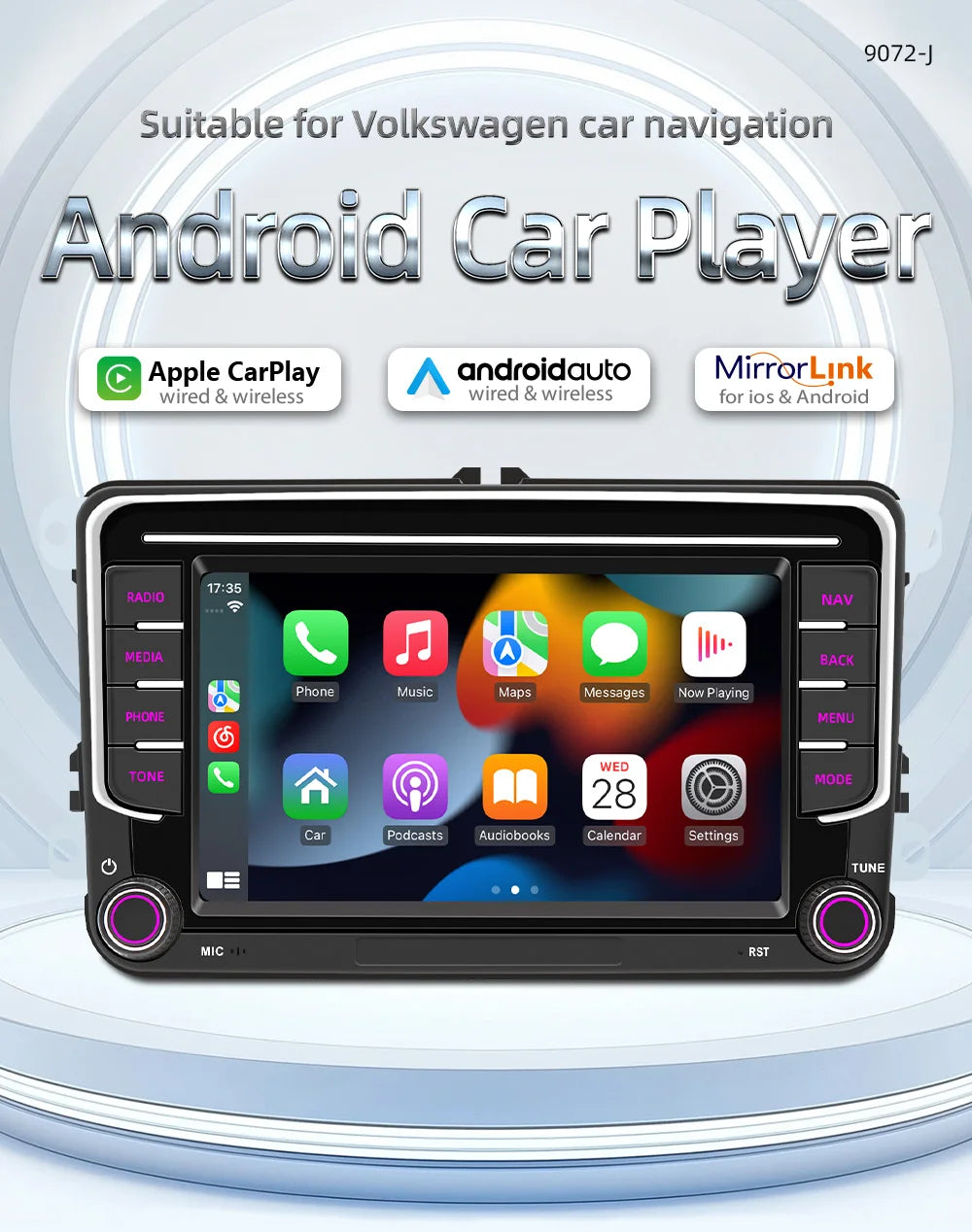 BQCC 7" Android 13 Octa Core Car Player Mirrorlink Carplay WIFI GRS For Volkswagen VW CC Passat B7 Polo Golf 5 6 Jetta mk5 mk6