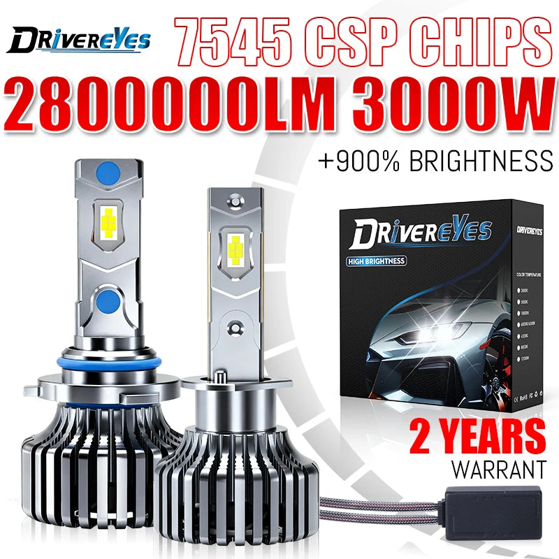 Ultra Bright H7 H4 LED Headlights Canbus H11 H1 H8 H9 9005 HB3 9006 HB4 9012 HIR2 Turbo Hi