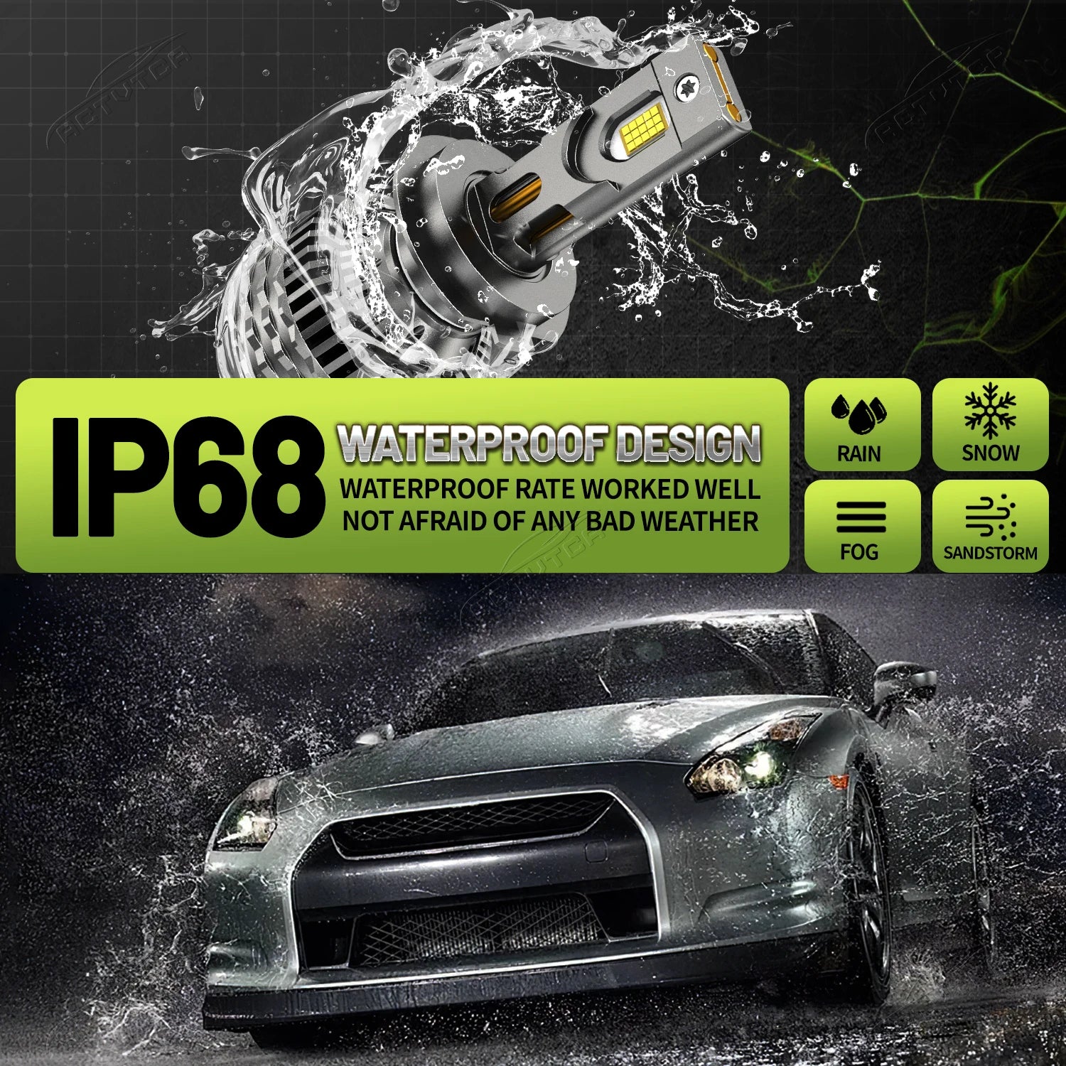 8800W H7 H4 H11 Led Car Headlight Bulbs 4 Copper Tubes 16800000LM 9054 CSP Canbus H1 9005