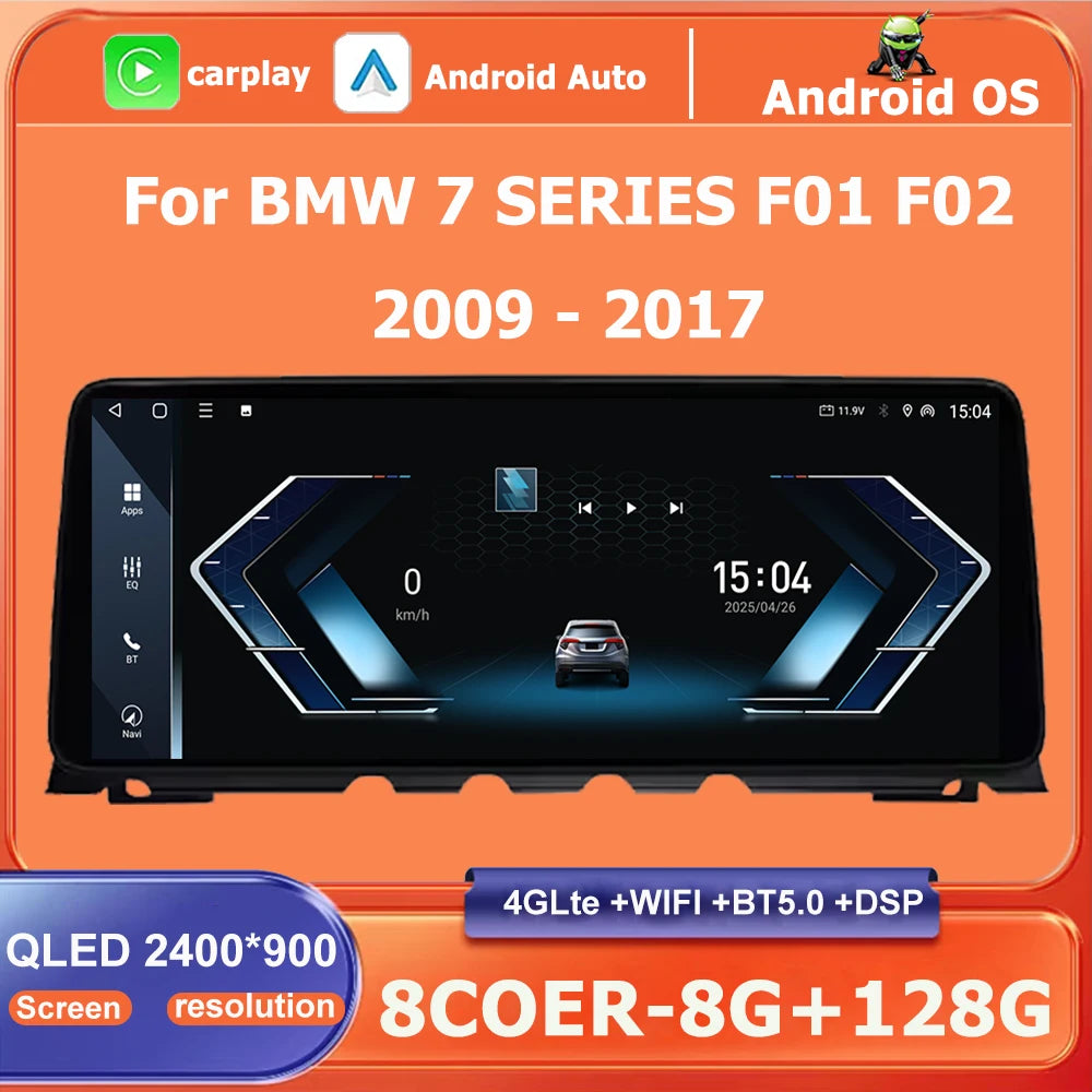 Android 16 Carplay For BMW 7 SERIES F01 F02 2009 - 2016 CIC NBT System BT Car Radio Audio