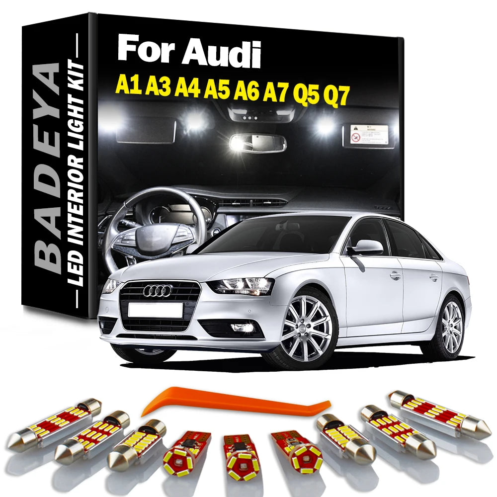 LED Interior Map Dome Light Car Bulbs Kit For Audi Q5 8R Q7 4L A1 8X A3 8L 8P 8V A4 B5 B6