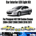 LED Interior Light Kit for Peugeot 407 SW Sedan Coupe 2004-2007 - Canbus Dome Map Door Trunk Bulbs | AUTOKITSHOP