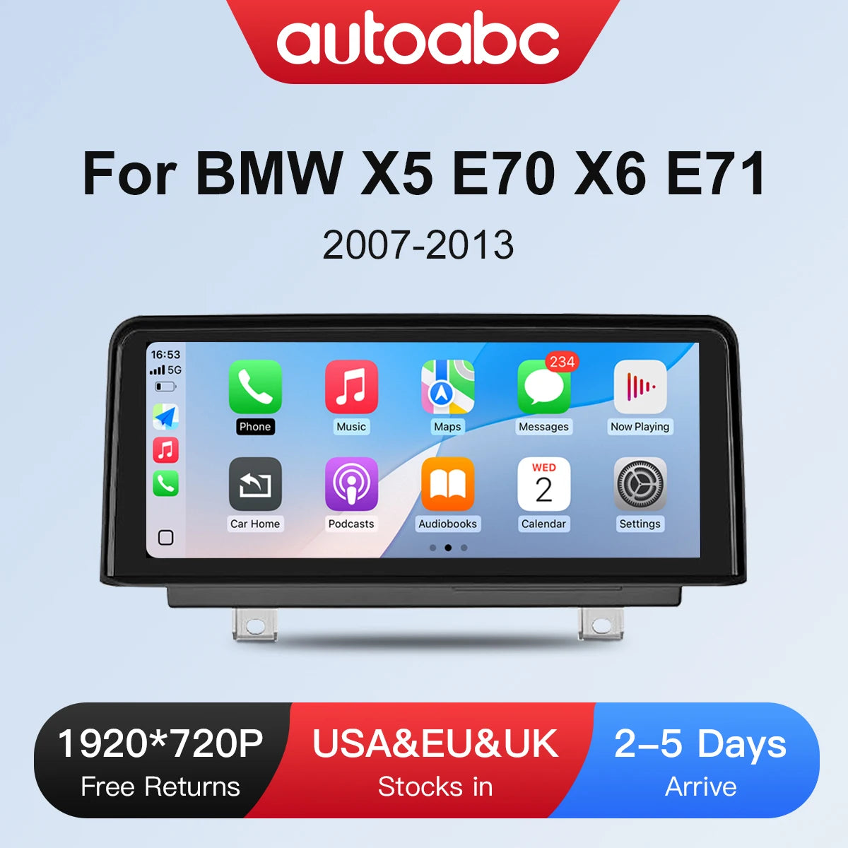 1920*720 10.25inch Wireless Carplay Car Radio For BMW X5 E70 X6 E71 2007-2014 GPS Multimed | AUTOKITSHOP