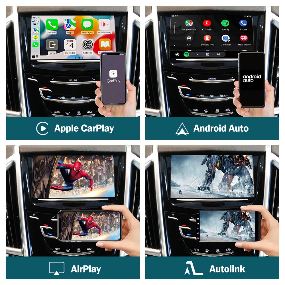 AUTOABC Wireless CarPlay Android Auto for Cadillac SRX 2013-2017 XT5 XTS ATS CTS 8" screen