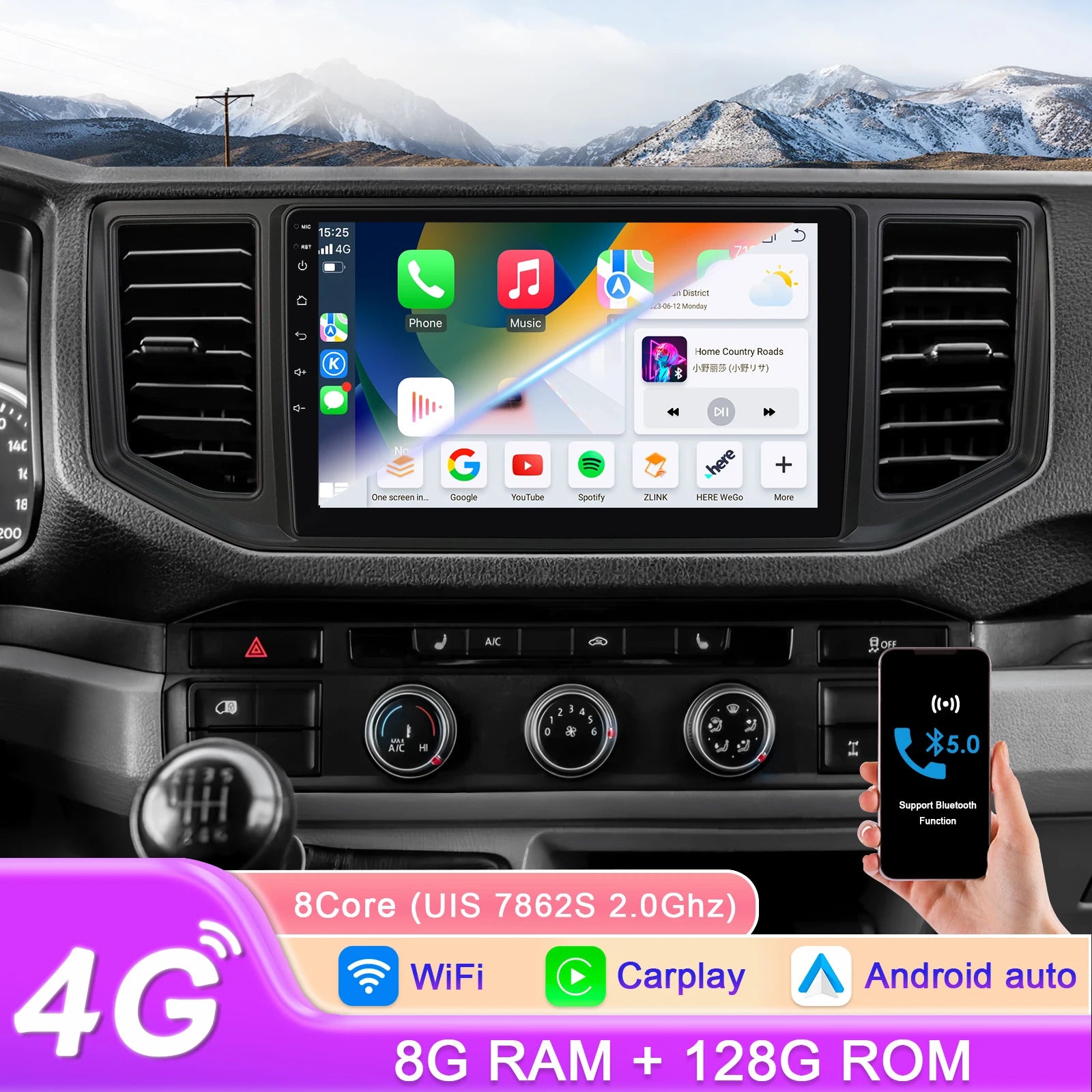 12.3" Car Radio GPS for Volkswagen Crafter 2017-2021 Android Carplay 4G-LTE 360 Camera Multimedia Player Stereo RDS