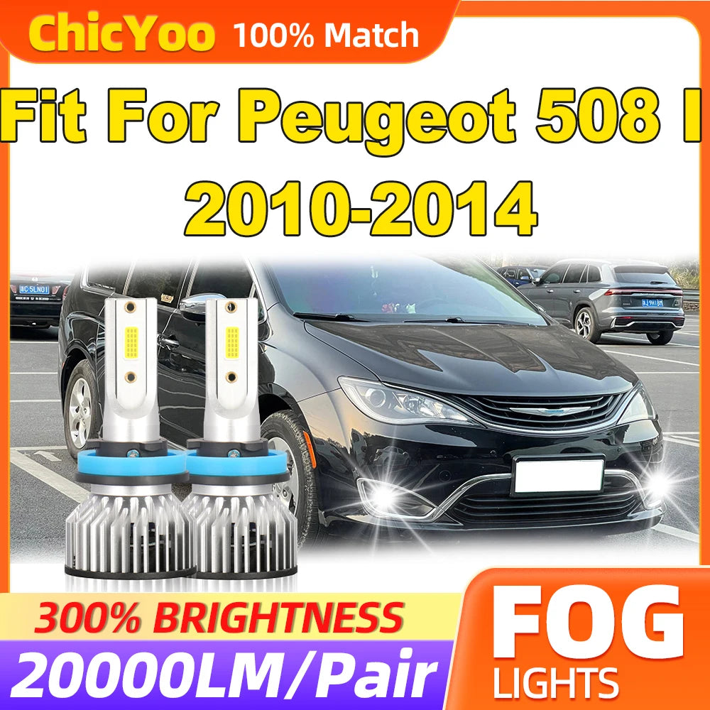 Fit For Peugeot 508 I 2010 2011 2012 2013 2014 60W LED Fog Lights 20000LM CSP Chips Fog La