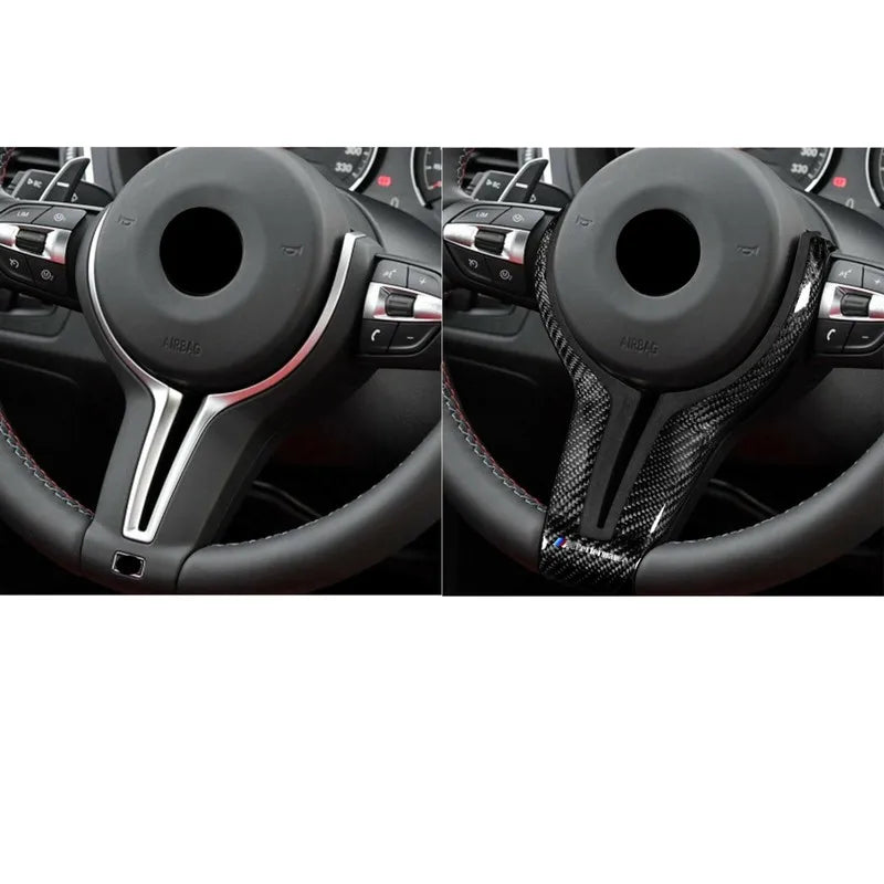 Suede Carbon Fiber Steering Wheel Trim Replace For BMW M2 M3 M4 M5 M6 X5M F06 F12 F13 Car