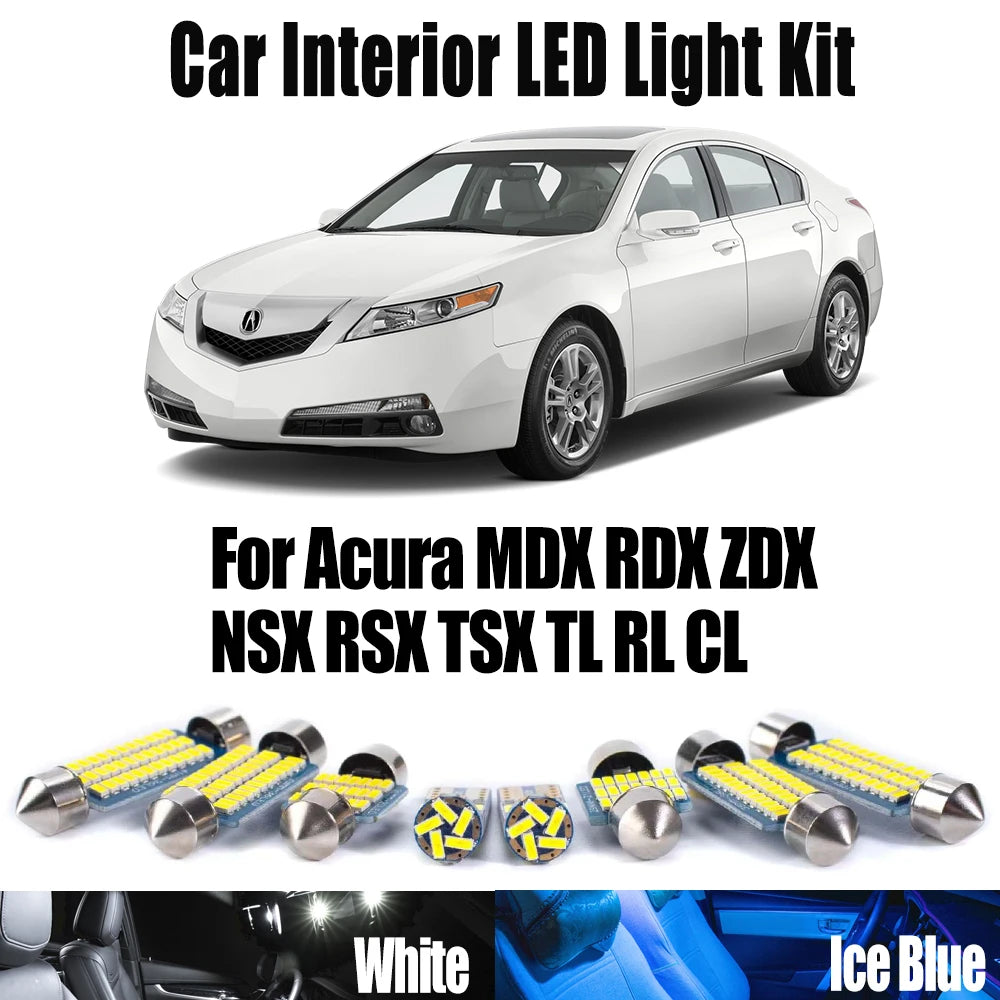 LED Interior Light Kit for Acura MDX RDX ZDX NSX RSX TSX TL RL CL Vehicle LED Interior Trunk Car Ceiling License Plat...