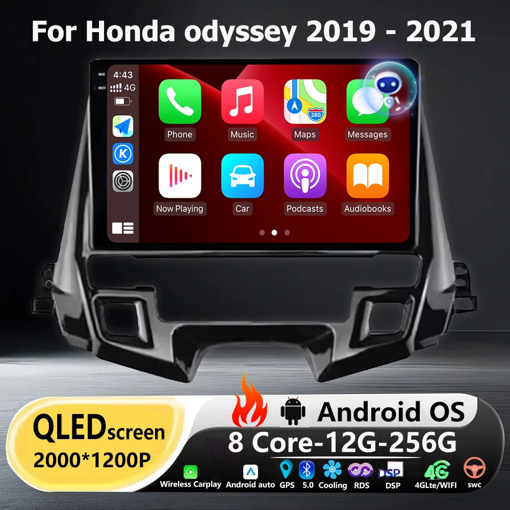 Car Radio Multimedia Video Player GPS Navigation Stereo For Honda Odyssey 2019 2020 2021 A