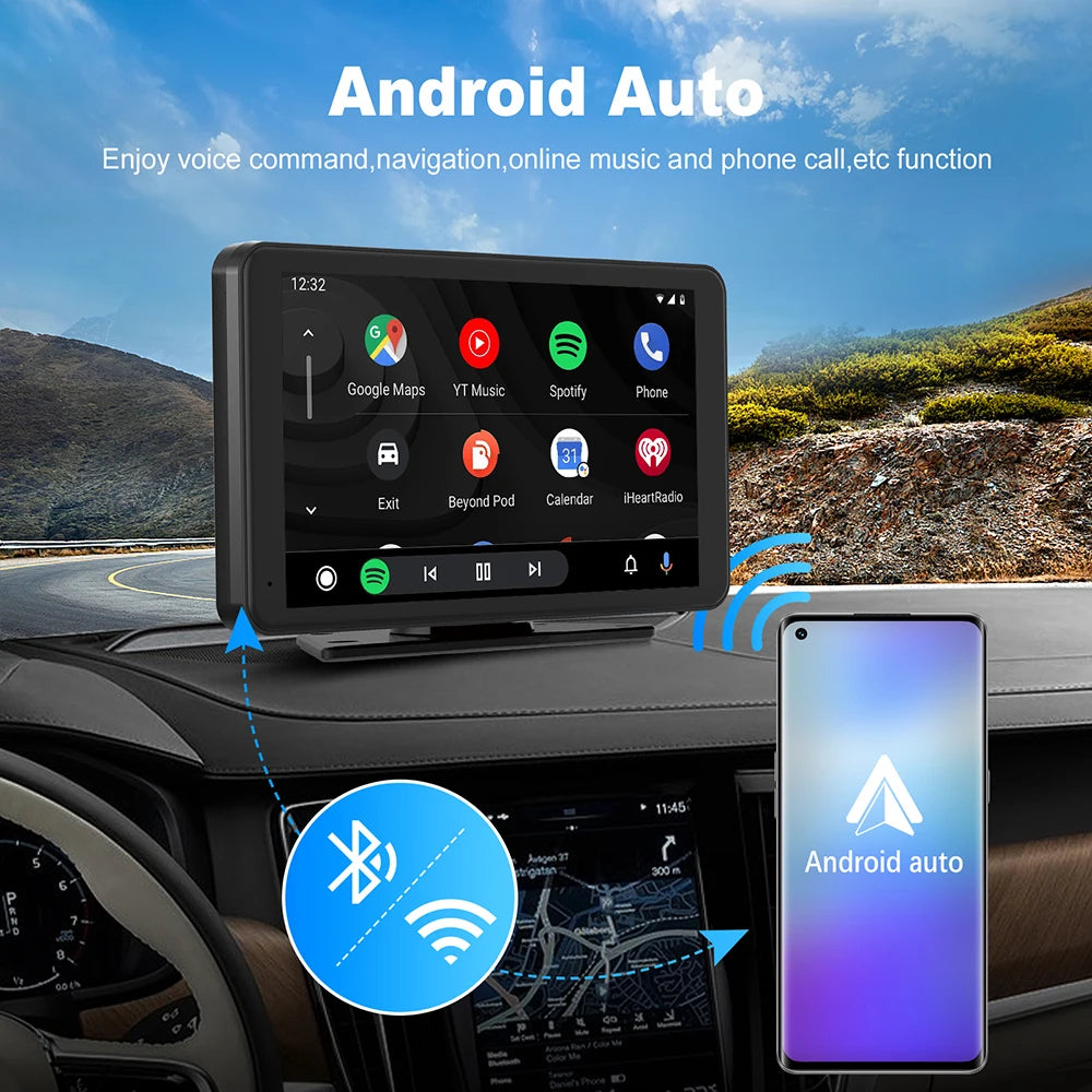 7 Inch Touch Screen Radio for Car Supporting Carplay & Android Auto Portable Wireless Carp | AUTOKITSHOP