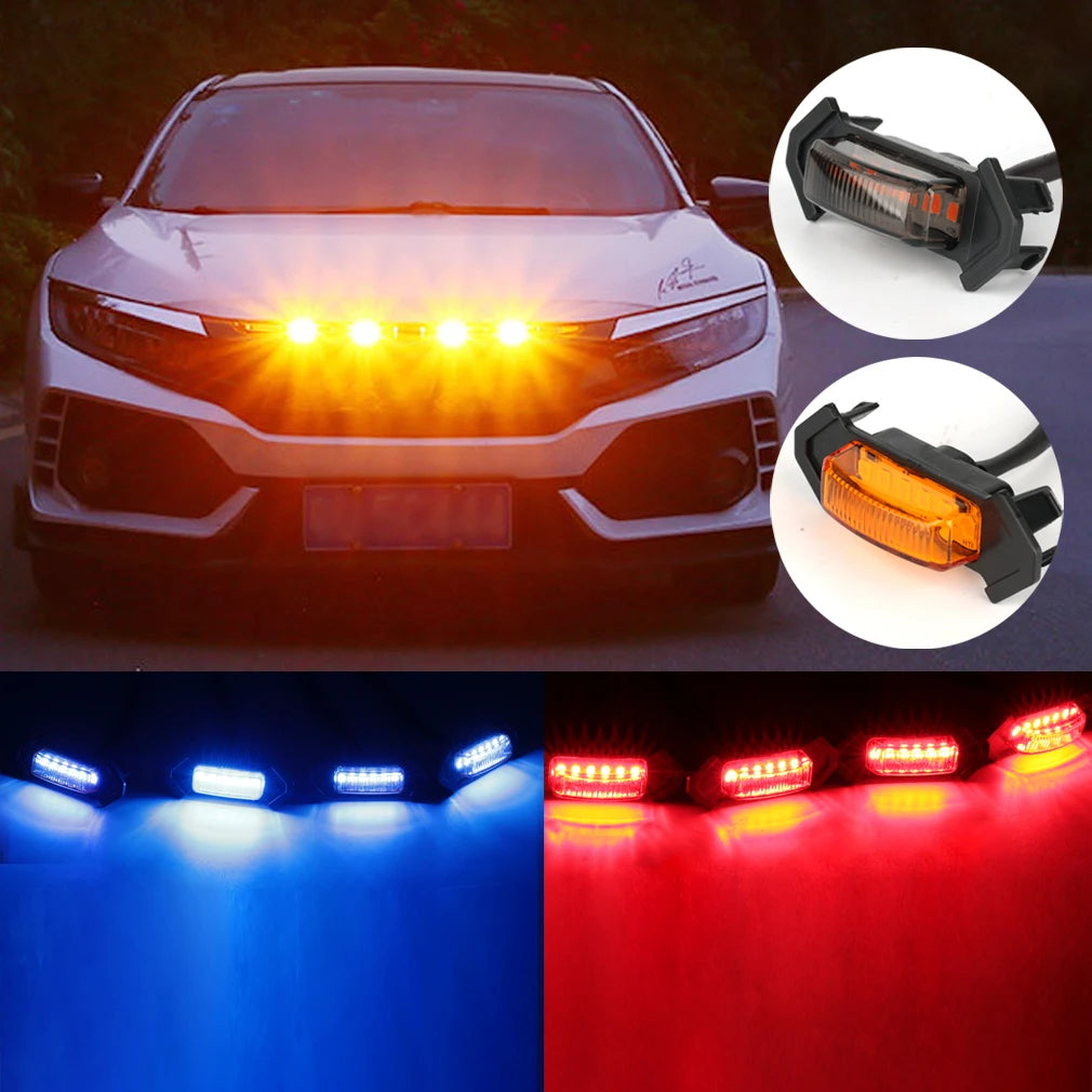 Grille Light LED Grill Mount Assemblies For Car 2016-2020 Toyota Tacoma w/TRD Pro Grill ON