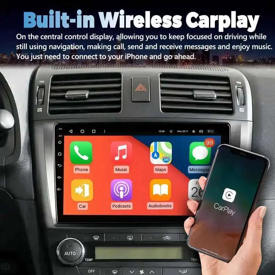 9inch Android 15 Car Radio AI Voice CarPlay Stereo For Toyota Avensis 2009 - 2015 GPS Navi