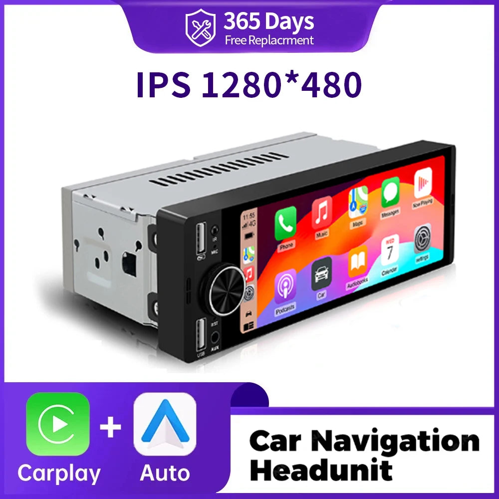1DIN 6.86" Android Intelligent Car Systems Radio Wireless Carplay Android Auto GPS USB BT