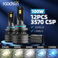 Roadsun H7 LED Headlights Canbus 100W 30000LM H1 H4 H11 9005 9006 HB3 HB4 Auto Light Extre