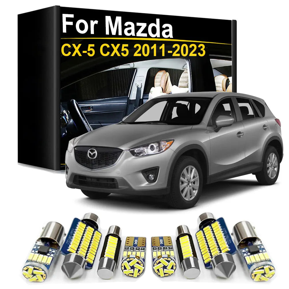 9-Piece LED Interior Light Kit for Mazda CX5 CX-5 2014 - 2018 - Canbus Dome Map Door Trunk Bulbs | AUTOKITSHOP