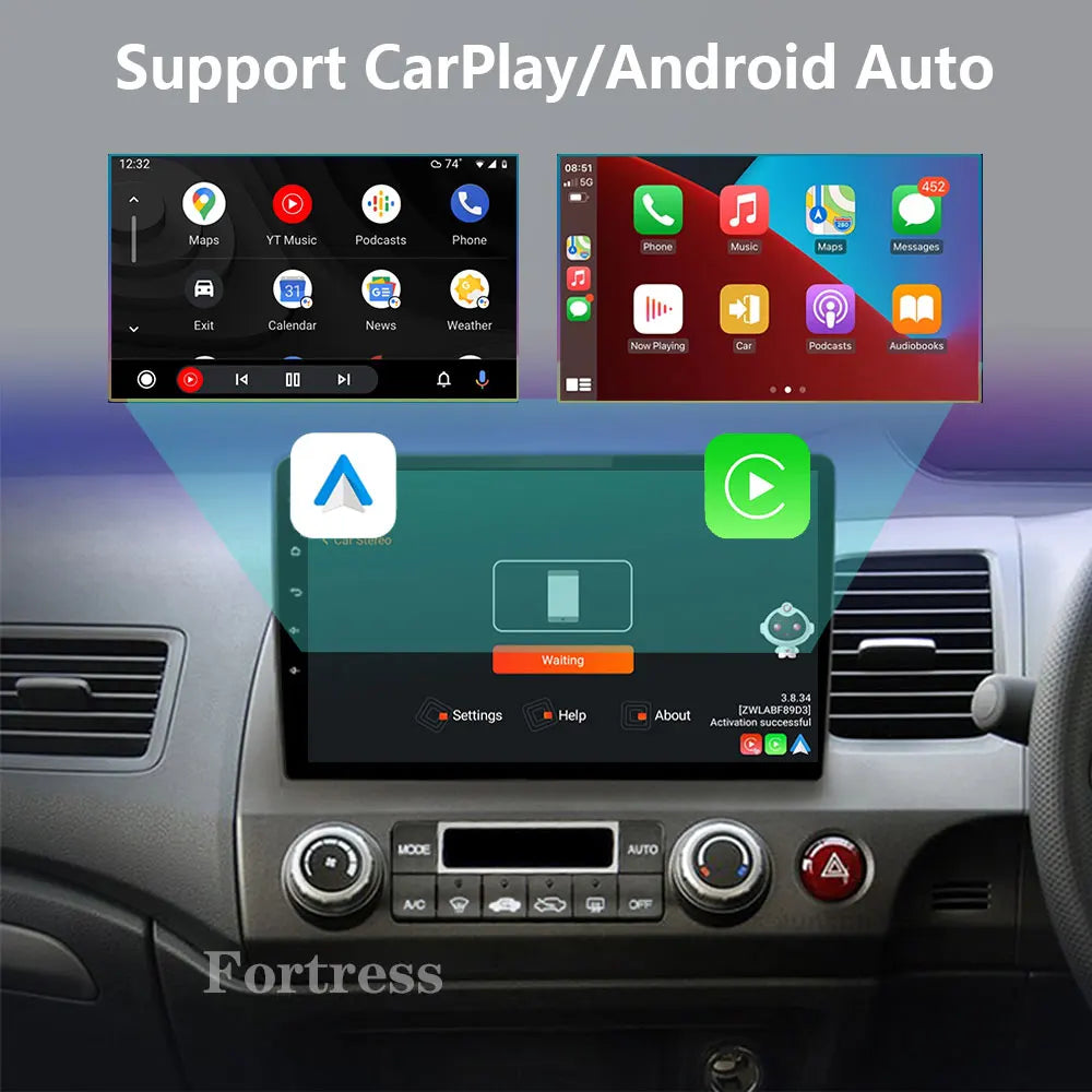 Android 16 Car Radio Multimedia for Honda Civic RHD 2005 - 2012 Player 2Din Right Hand Dri