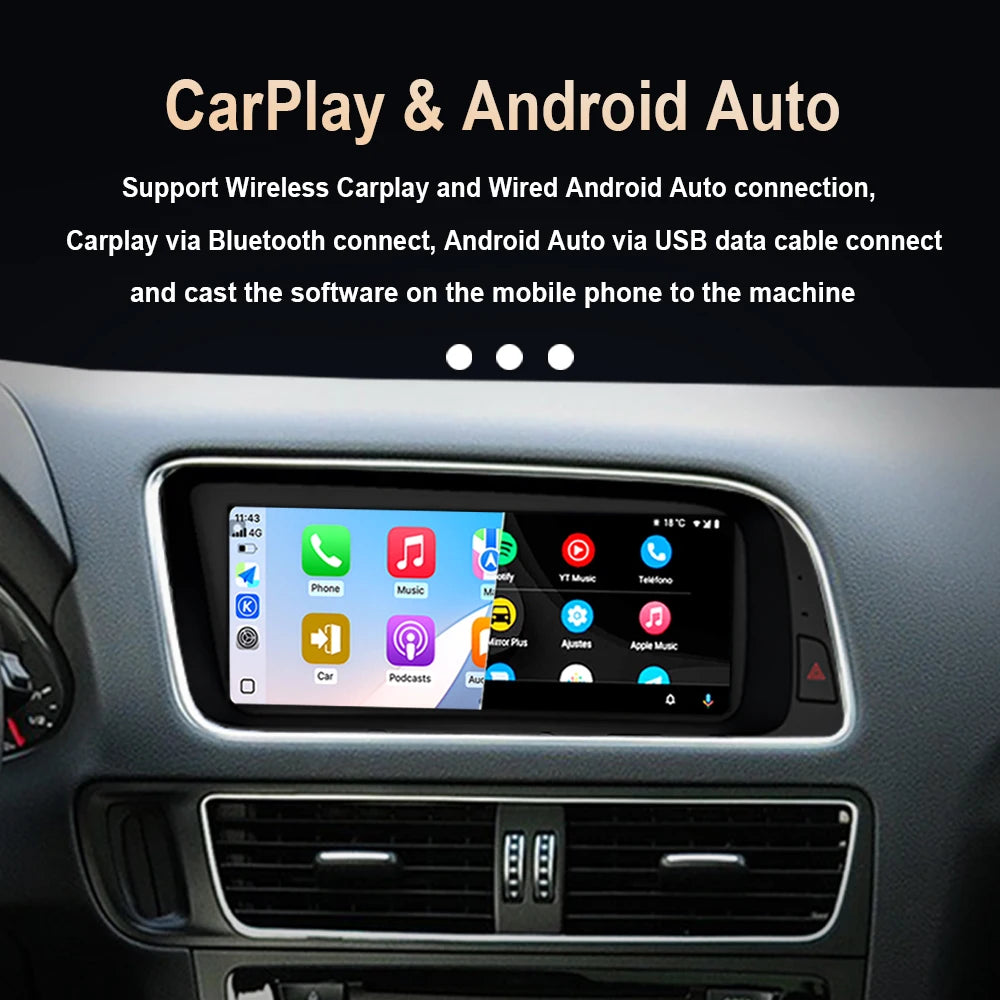 8.8"Android 16 Car Radio Video Multimedia Player for Audi Q5 2008 - 2016 2017 Wireless Car