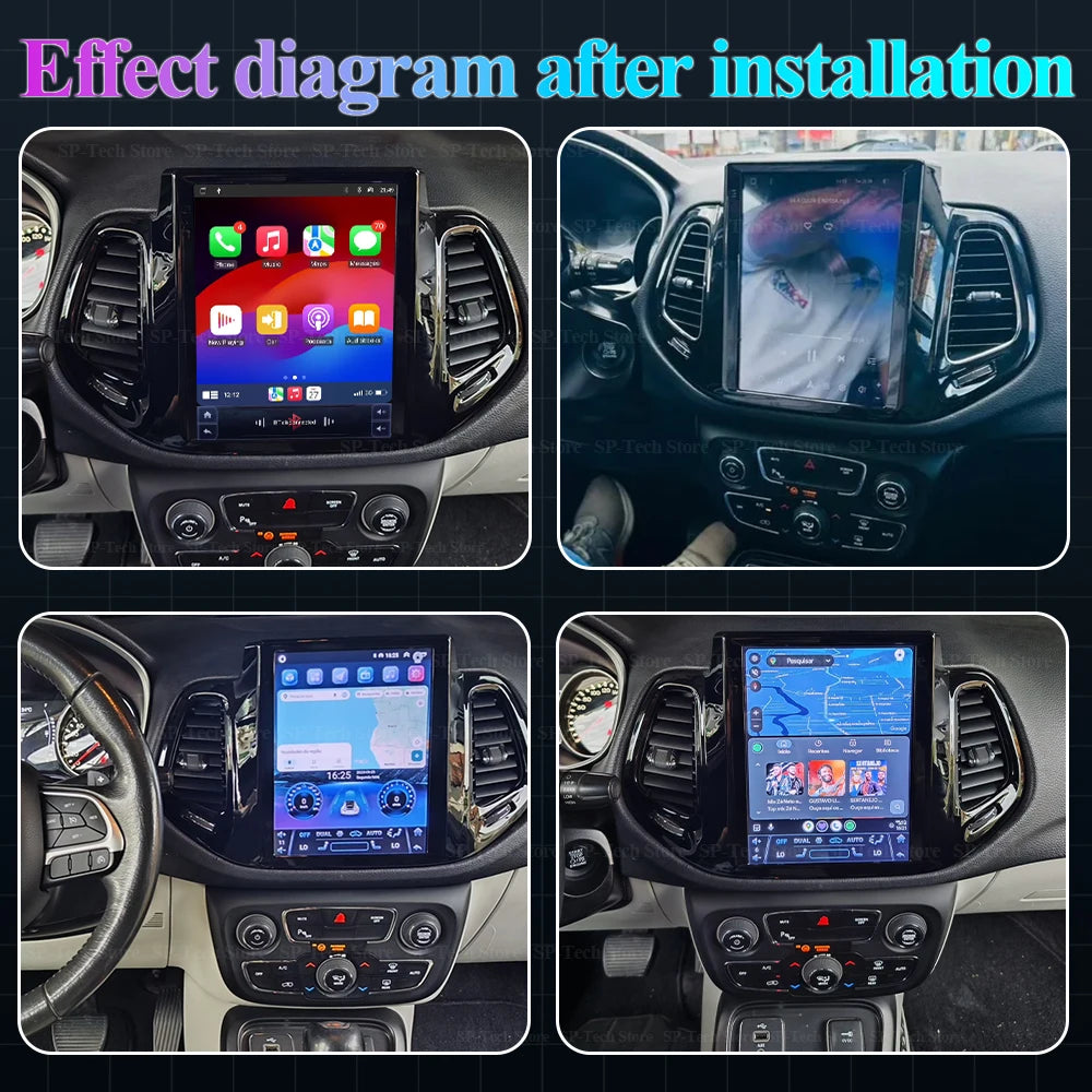 9.7 Inch Android 16 For Jeep Compass 2 Mp 2016 2017 2018 2019 Auto Car Radio Multimedia Vi | AUTOKITSHOP