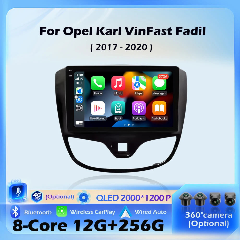 Navigation GPS Wireless CarPlay For Opel Karl VinFast Fadil 2017-2020 Car Radio Multimedia