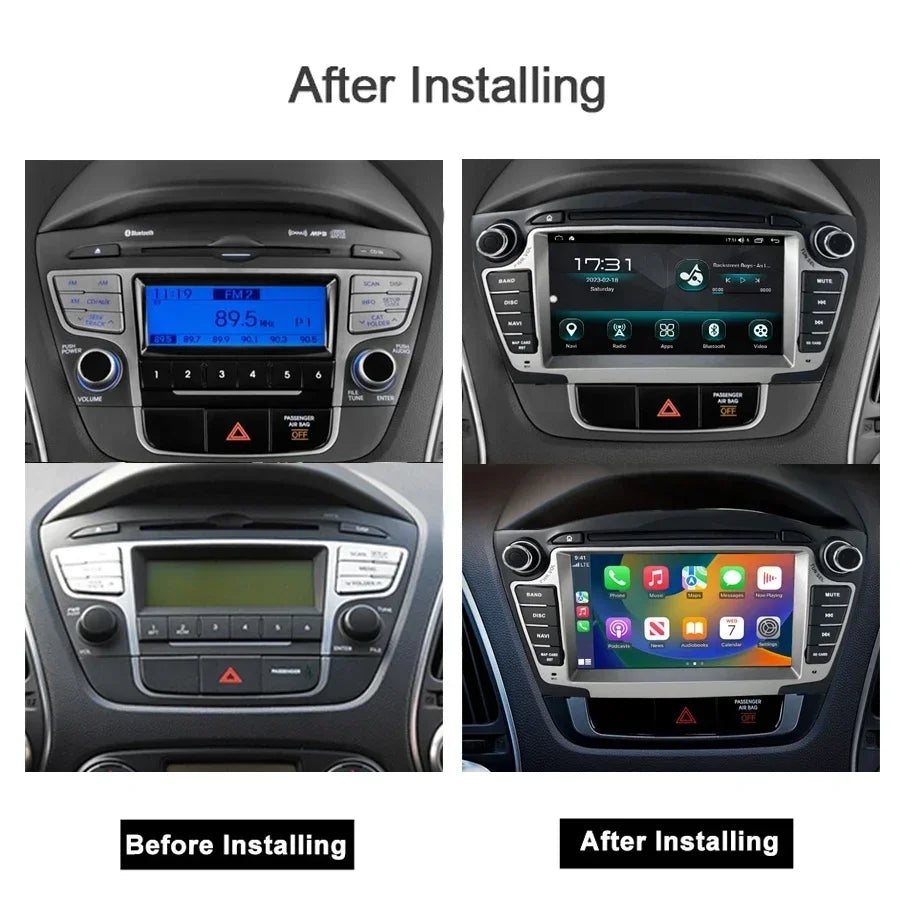 12.3" Car Radio GPS Android 13 8G+256G Carplay Navigation Bluetooth 4G LTE Wifi for Hyundai Tucson IX35 2009-2015 - High