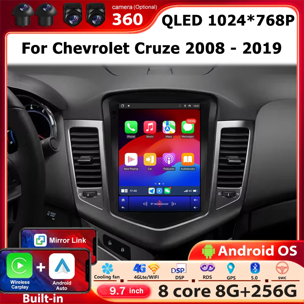 Android 16 Auto 9.7'' For Chevrolet Cruze 2008 - 2019 Car Radio GPS Navigation Multimedia