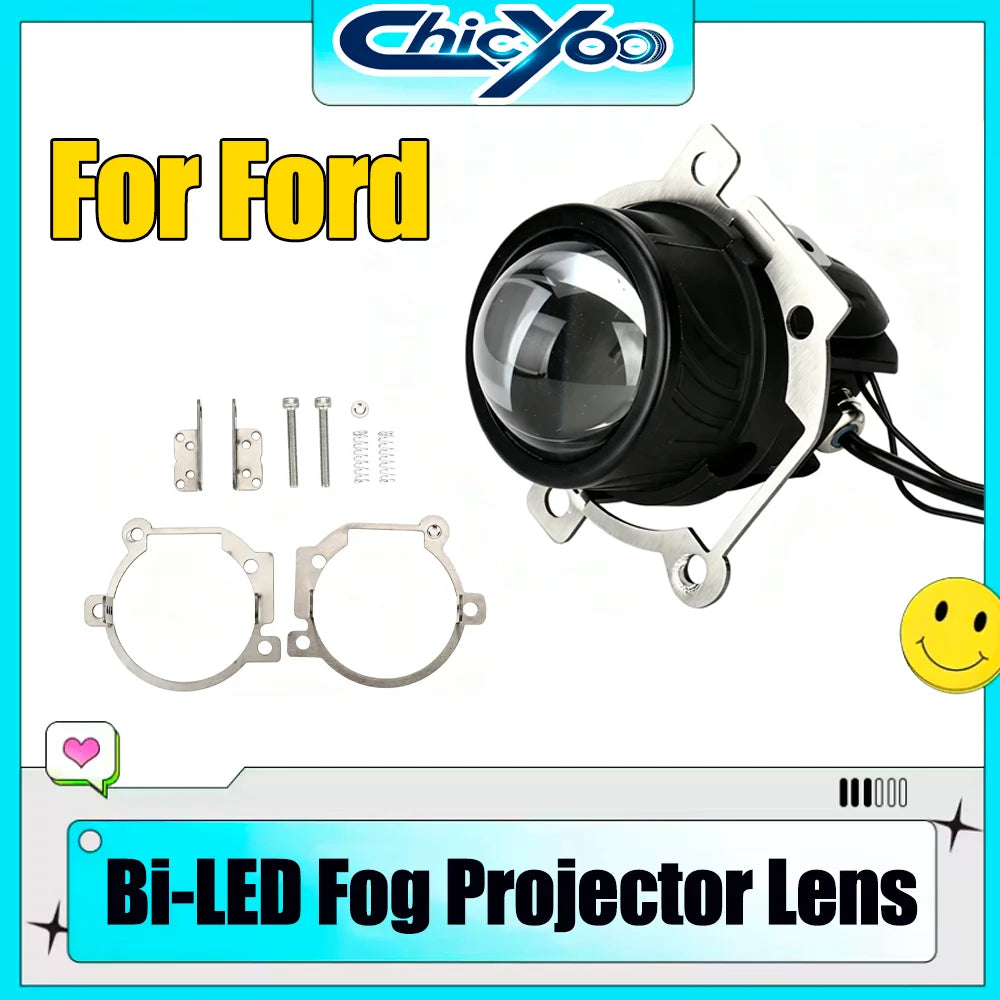 For Ford 2.0 Inch Bi-LED Projector Lenses Fog Lamp 6000K White 3000K Yellow 4300K Warm Whi