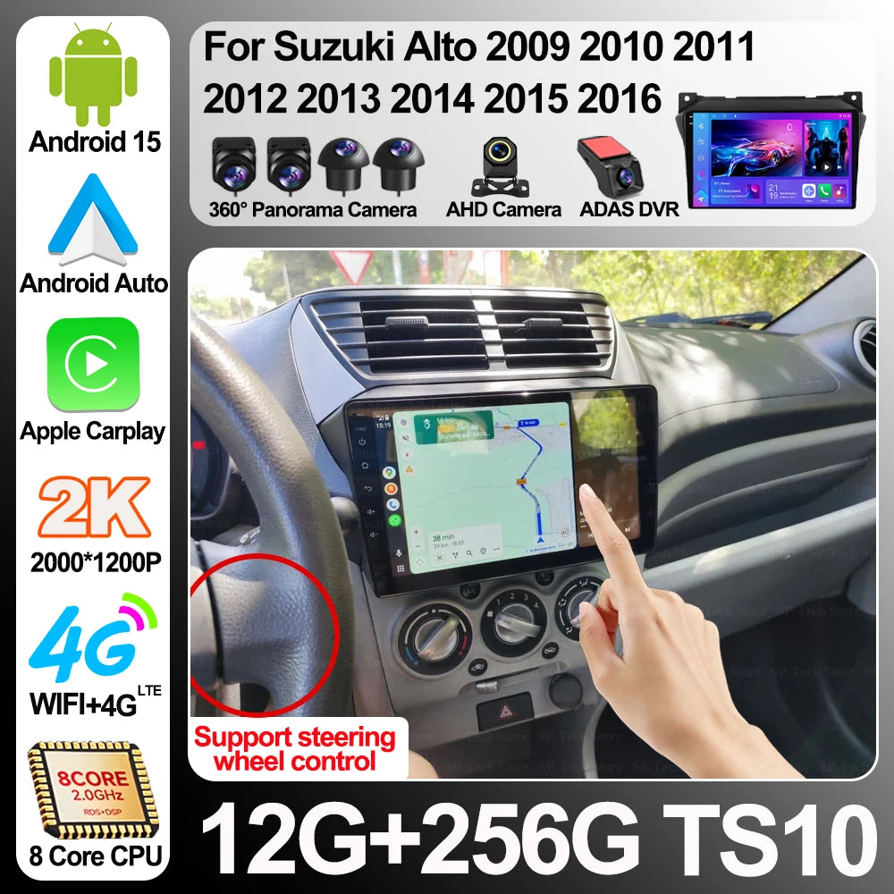 Android 16 For Suzuki Alto 2009 2010 2011 2012 2013 2014 2015 2016 Multimedia Stereo Car D | AUTOKITSHOP