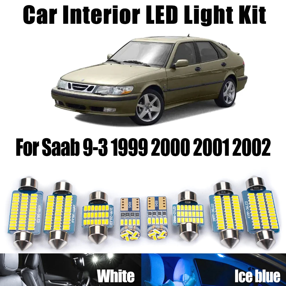 12-Piece LED Interior Light Kit for Saab 9-3 - Canbus Error-Free Bulbs | AUTOKITSHOP