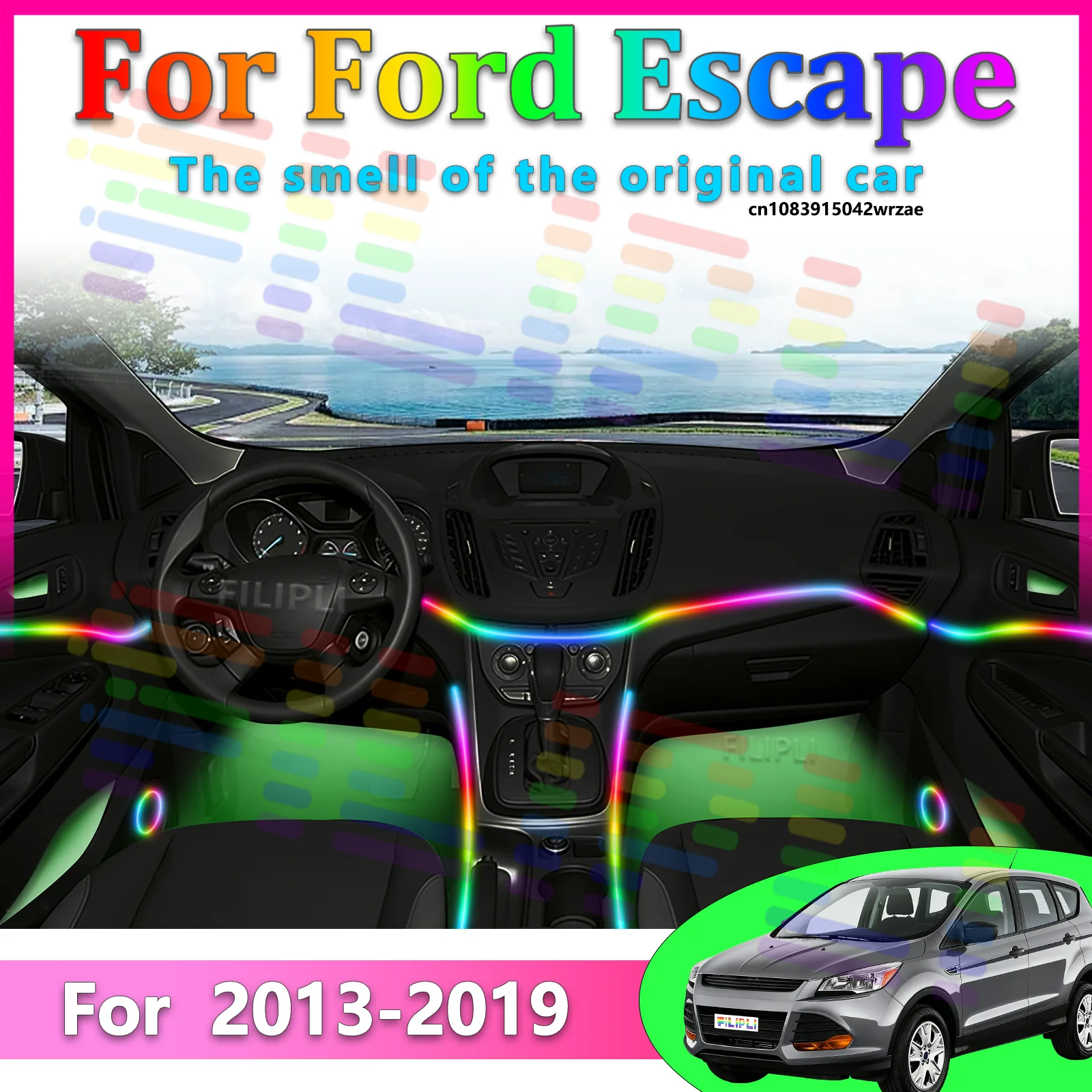 64 RGB - Neon Strip - for Ford 2013-2019 - App Control - Car Interior Lighting | AUTOKITSHOP