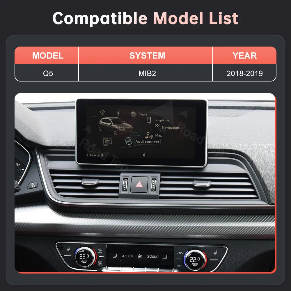 RoadTop Wireless CarPlay Car Multimedia Display Screen For Audi Q5 2018-2019 MIB2 System w | AUTOKITSHOP