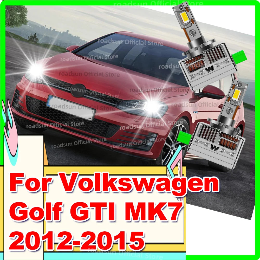 LED Headlights Canbus 1:1 HID Xenon Auto Lamp 50000LM Plug&Play for Volkswagen Golf GTI MK