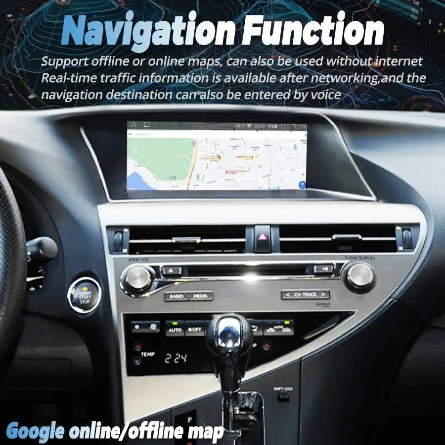 2Din Android 15 GPS 10.25INCH Bluetooth Carplay Car Multimedia Video Player For LEXUS RX27