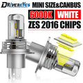 H4 Fanless LED CSP Headlight Bulb Canbus Plug&Play 9003 LED High & Low Beam for Car Motorc