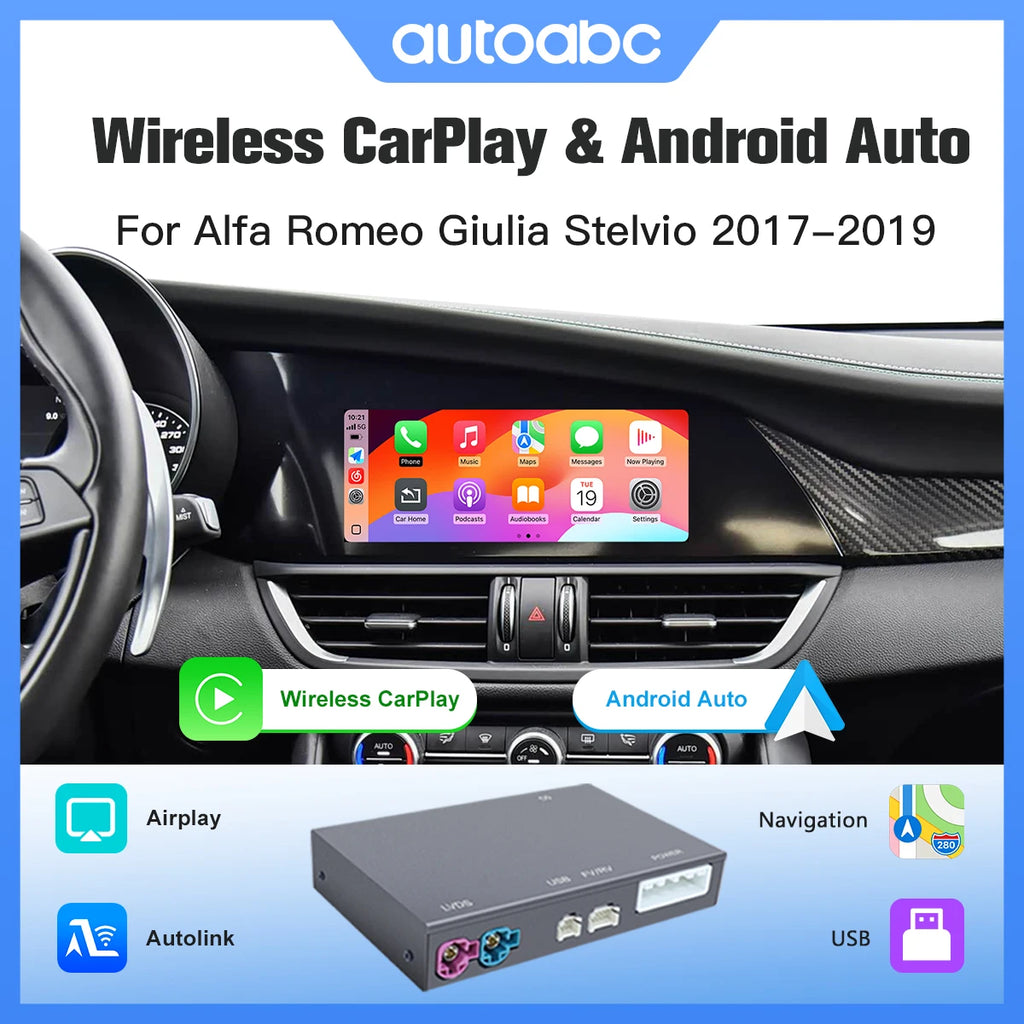 For Alfa Romeo Stelvio /Giulia 2017-2019 Wireless CarPlay Android Auto Compatible with Ori | AUTOKITSHOP