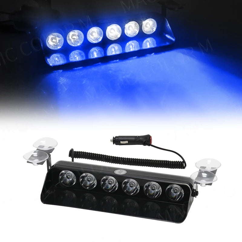 6 LED Car Strobe Light Police Fireman Emergency Front Windshield Flash Warning Signal Beac | AUTOKITSHOP