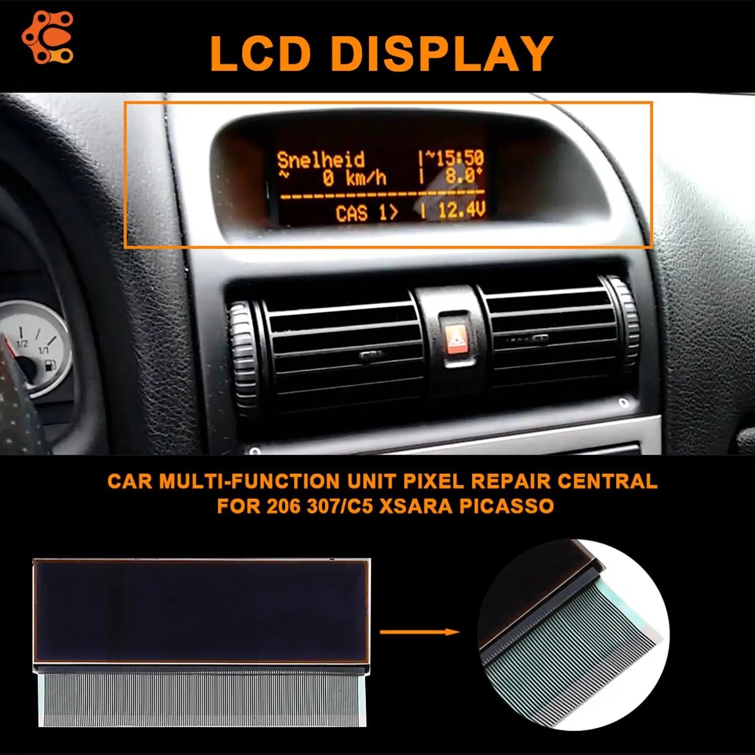 5 Inch Car Dashboard Central Navigator LCD Screen Display For Peugeot 206 307 Citroen C5 X