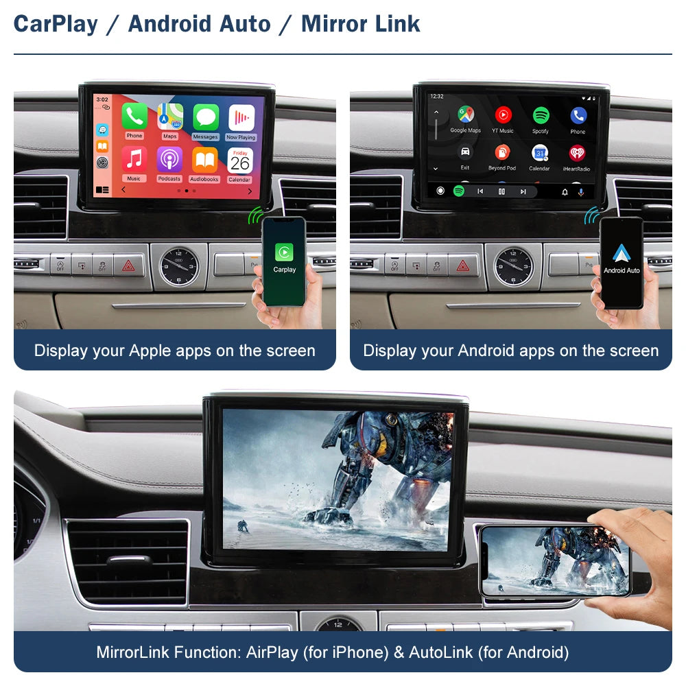 Road Top Wireless CarPlay Android Auto Interface for Audi A8 D3 2012-2018, with AirPlay Mi | AUTOKITSHOP