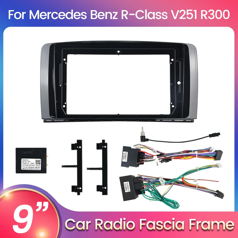 Android Car Radio Fascia Frame Harness Installation Panel For Mercedes Benz R-Class W251 R